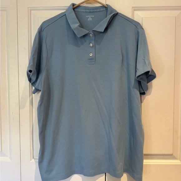 Lands' End Women’s Light Blue Polo Shirt - Picture 2 of 6